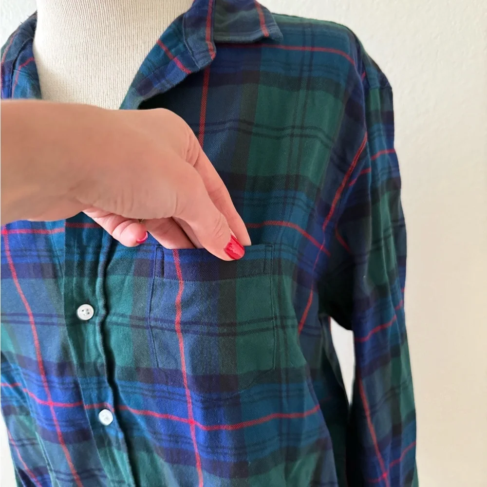 Frank & Eileen Plaid Button-Down Flannel Shirt - Green Blue Red XL Lightweight - Picture 6 of 12